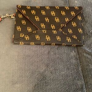 Dooney & Bourke Black and Gold Monogram Clutch